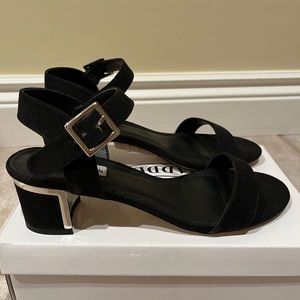 Steve Madden Black Sandals with Silver Accents